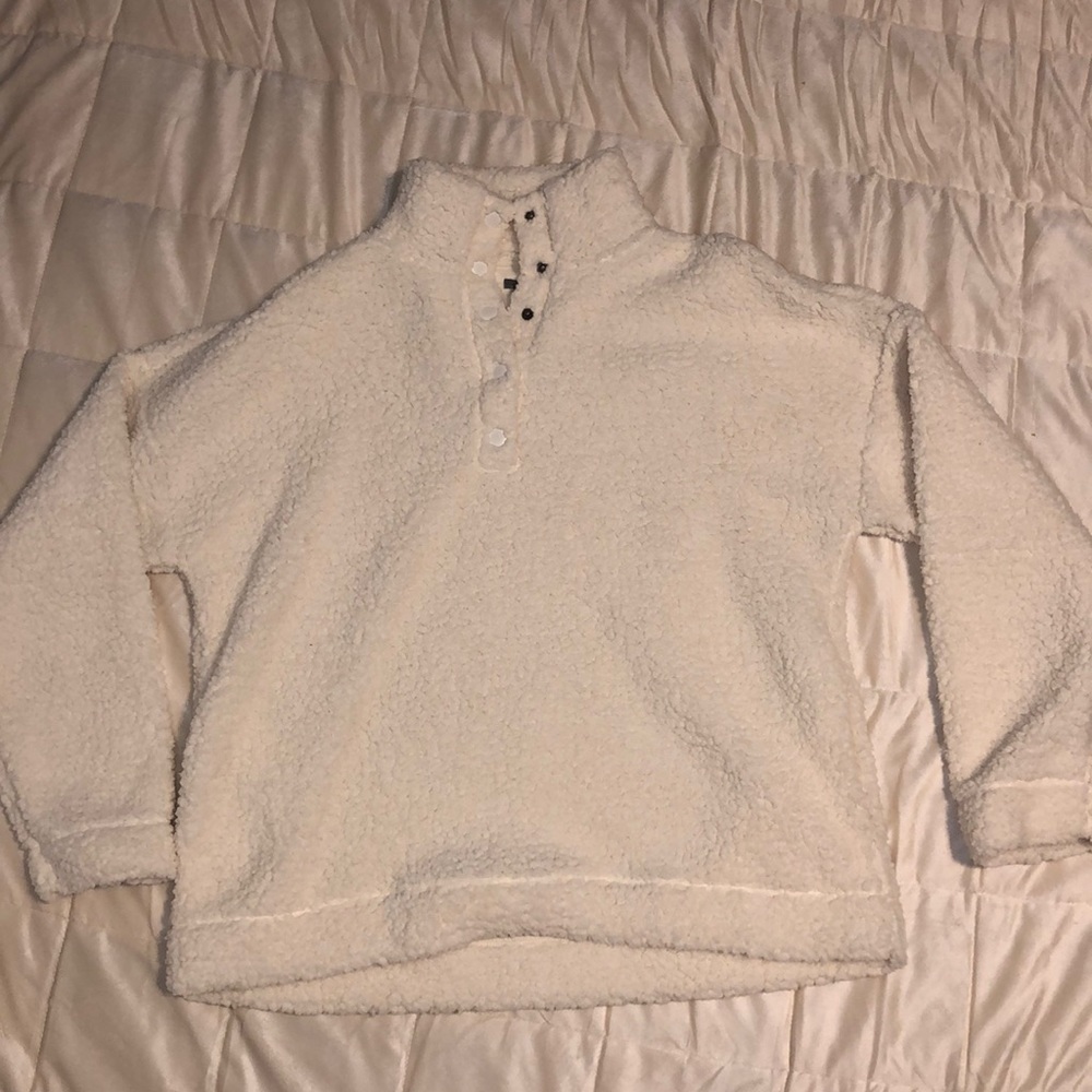 Aerie Fuzzy Jacket with Half Buttons